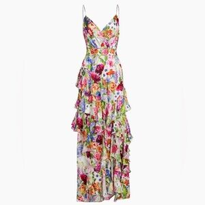 Alice + Olivia Hayden Ruffled Floral Maxi Dress